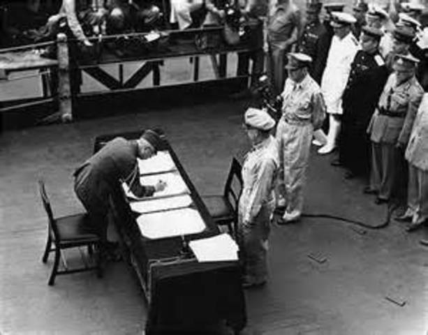 Japanese agree to unconditional surrender.