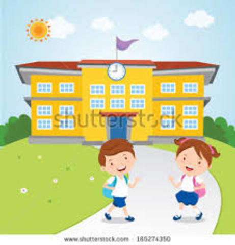 We go to school on Monday.