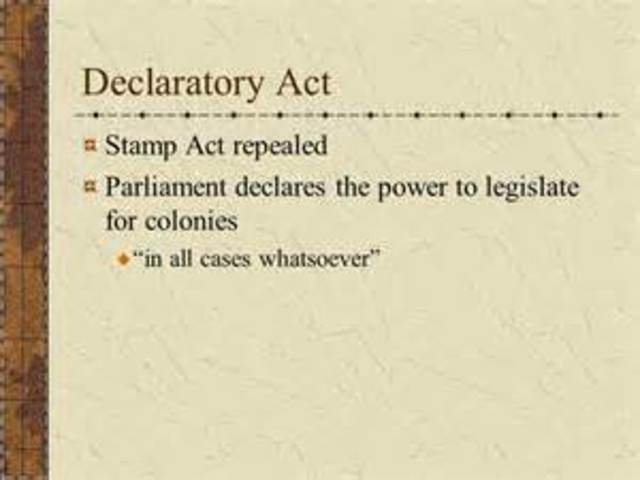 Declaratory Act passed by British Parliament