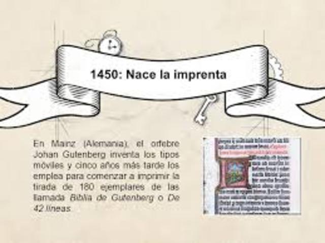 NACE LA IMPRENTA ENTRE OTROS AVANCES IMPORTANTES