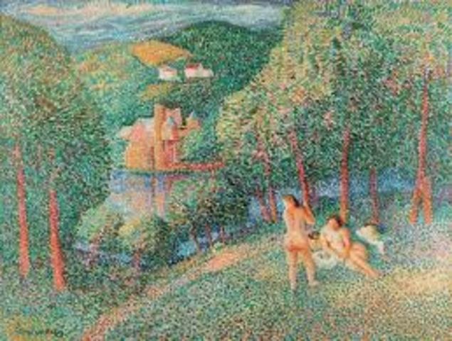 El desayuno sobre la hierba. sobre lienzo. Pierre de Beley