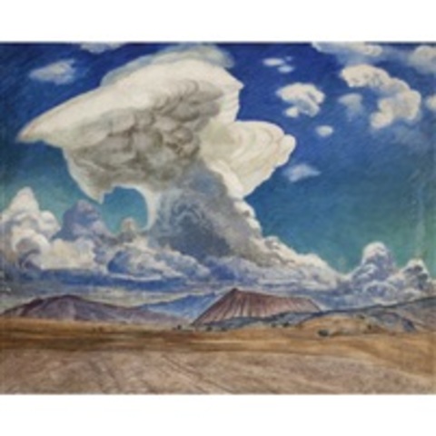 La nube. Atl-color yóleo sobre aglomerado. Gerardo Murillo, Dr.