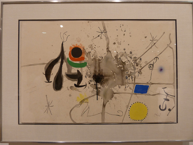 Sin Titúlo. Gouache gris y tinta sobre papel. Joan Miró