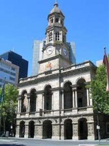 Australi'a first municipal authority, the city of Adelaide was published