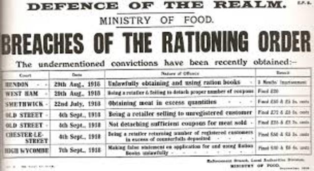 Rationing began in the United Kingdom