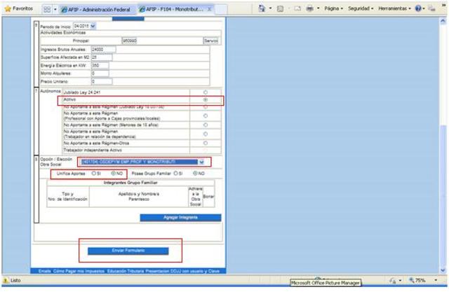 Ingresar Datos Seguridad Social y Obra Social