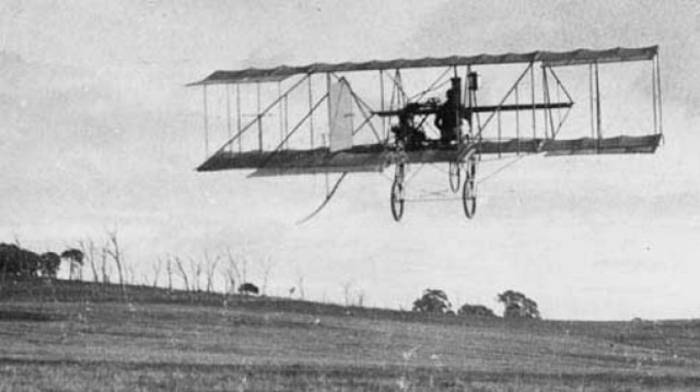 First  powered aeroplane flight in Australia.