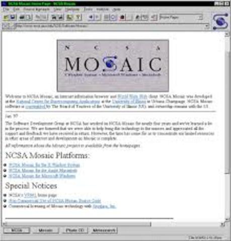 aparece mosaic el primer navegador de web de base grafica