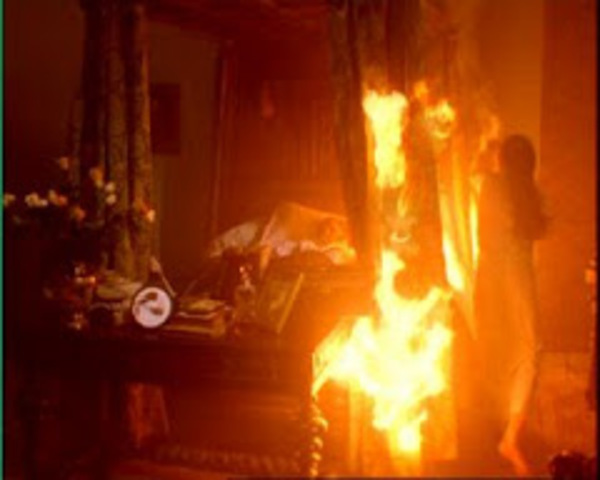 Jane saves Mr. Rochester from a fire