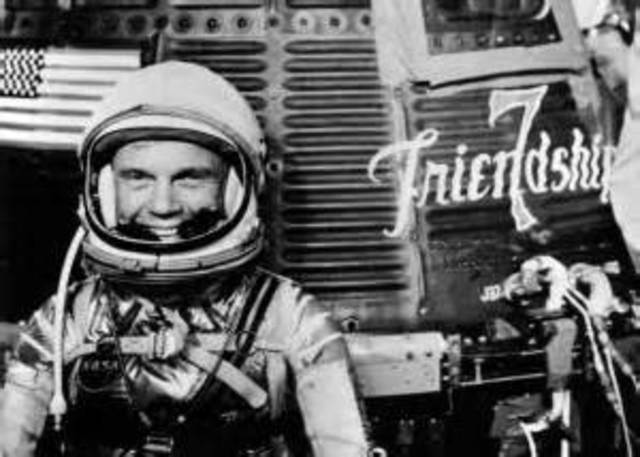 John Glenn orbits Earth