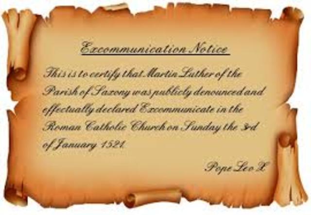 Martin Luther is excommuniced