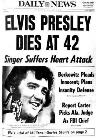Elvis Presley Dies