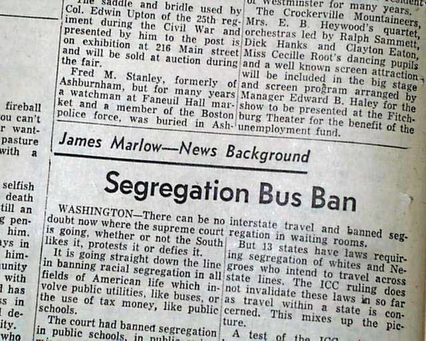 Supreme Court Outlaws Segregation in Bus Terminals