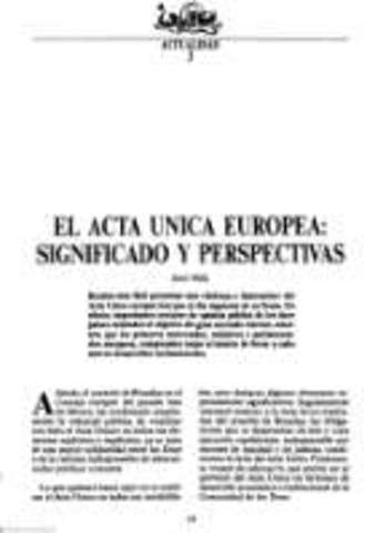 El Acta Única Europea