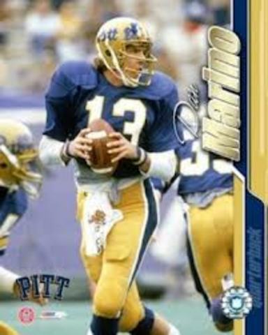 Dan Marino attends the University of Pittsburg