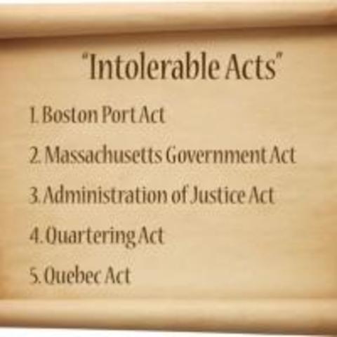 British pass Intolerable Acts