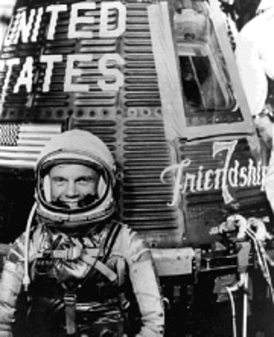 Lt. Col. John H. Glenn, Jr., is first American to orbit Earth