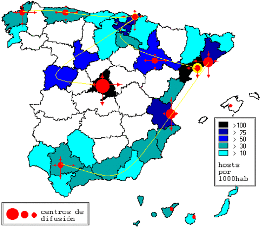 Más de 10.000 hosts en Internet
