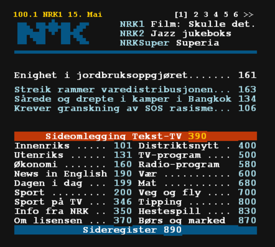 Prøvesendinger med tekst TV