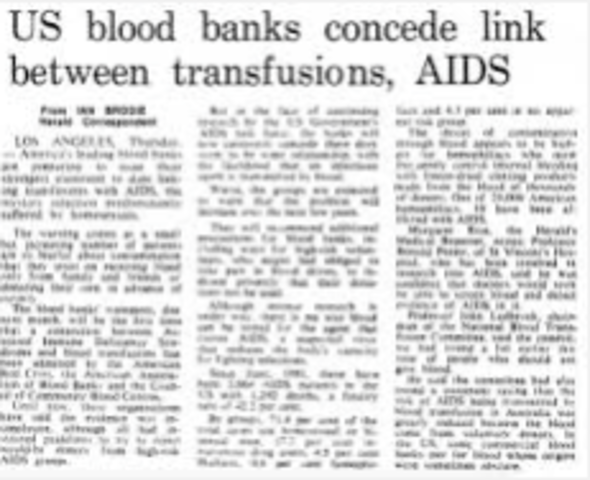 Blood Transfusions Spreading HIV