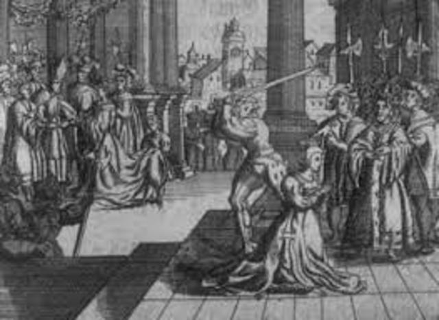 Anne Boelyn beheaded