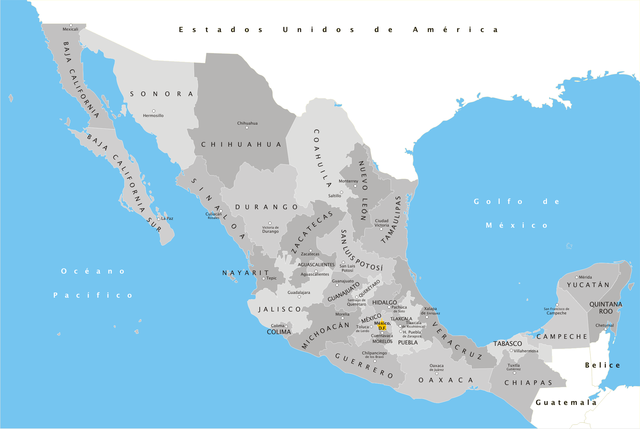 The map of mexico
