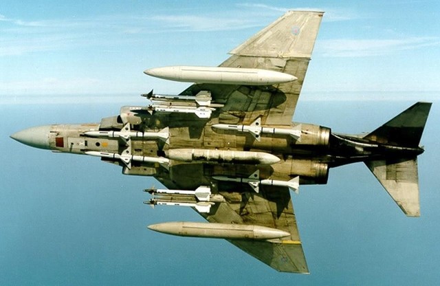 four F-4C Phantoms escorting a bombing
