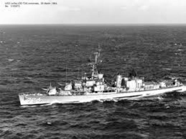 gulf of tonkin, a battleship was shot