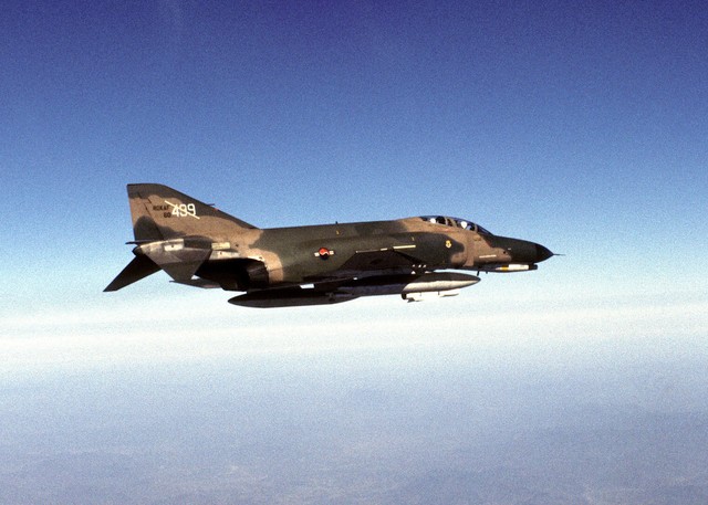 Four F-4C Phantoms escorted a bombing raid and became targeted and attacked