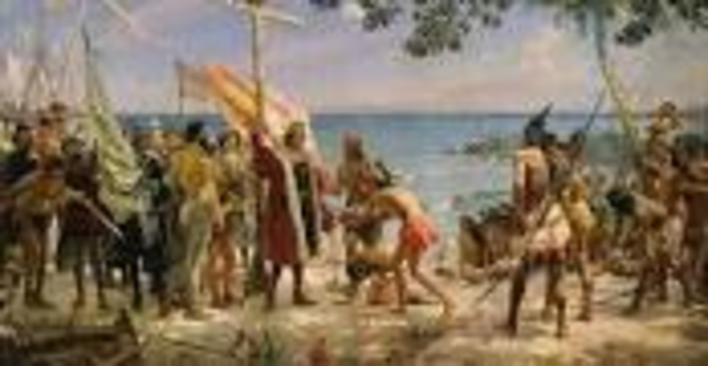 Cristábal Colón llega a la Bahía de Almirante