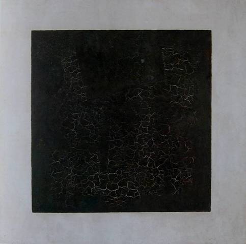 Zwart vierkant op witte ondergrond - Malevich