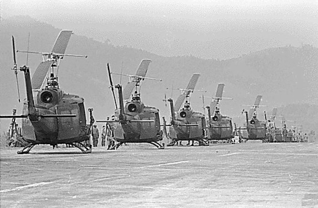American Helicopters Land in South Vietnam