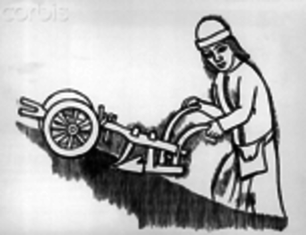 Peasants using Iron Plows