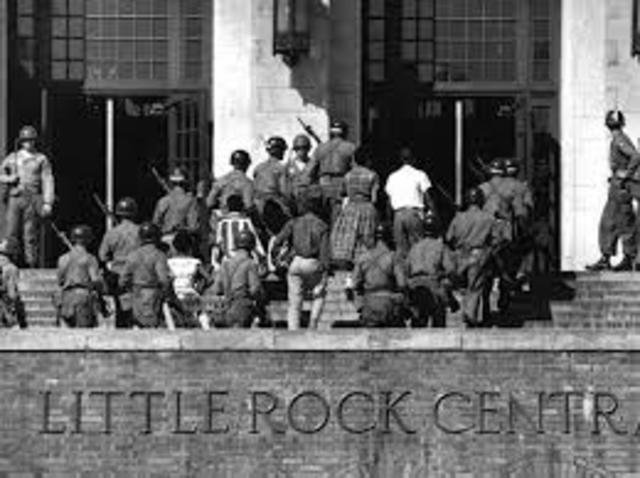 President Eisenhower gives orders to troops