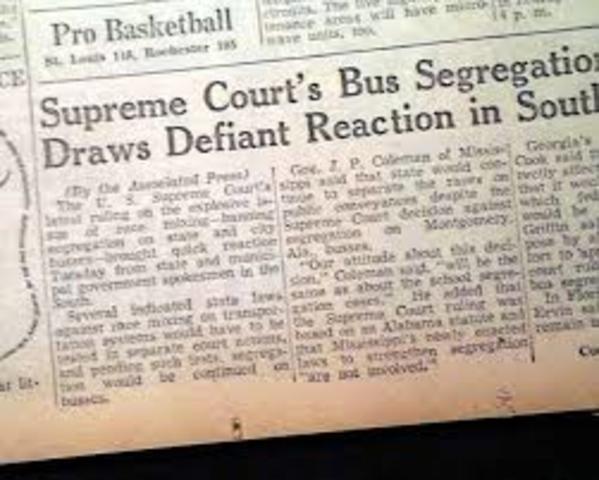 Supreme Court outlaws segregation in bus terminals