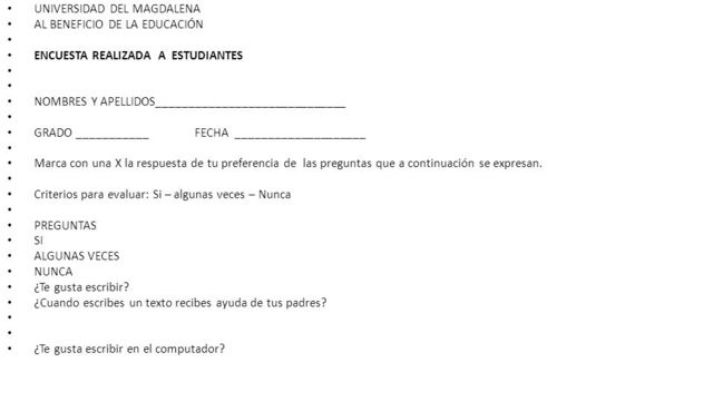 Encuestas vocacionales.