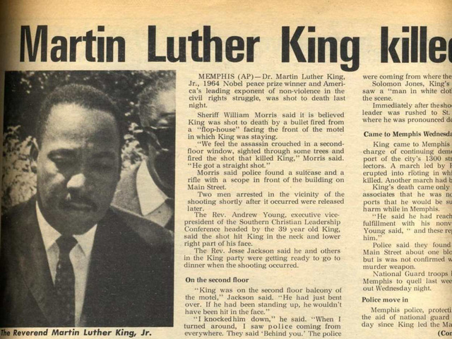 La muerte de Martin Luther King