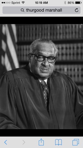 Thurgood Marshall is the 1st black in Supreme Court