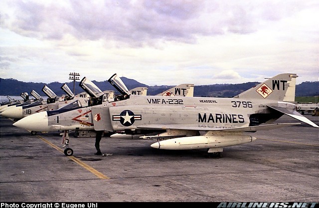 four F-4C Phantoms escorting