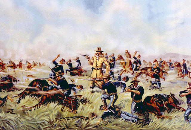 The battle at Little Bighorn