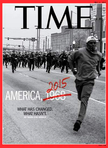 Polémica portada de revista Time por protestas en Baltimore