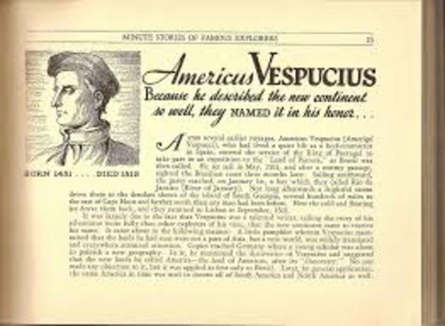 New World named after Americus Vespucius.