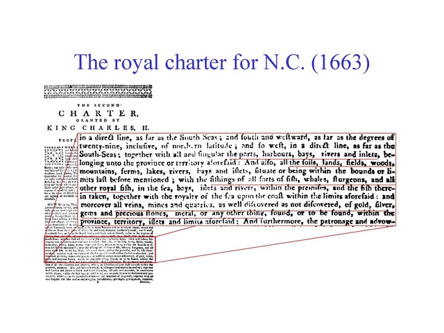 Charter for the Carolinas granted.