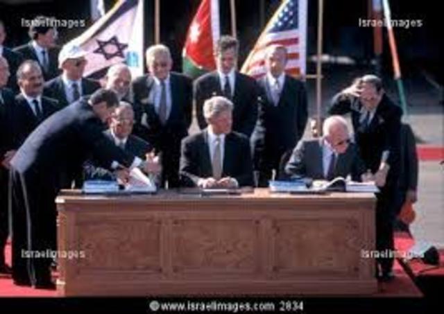 Isreal and Jordan sign a Peace Treaty