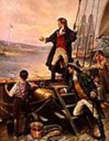Francis Scott Key writes the Star-Spangled Banner