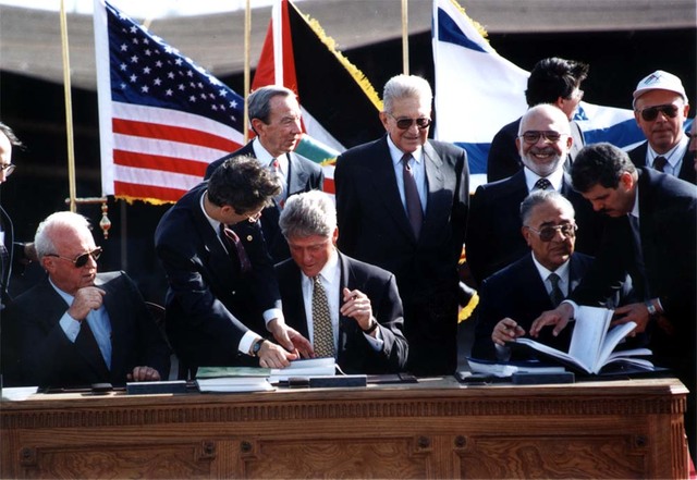 Israel and Jordan sign a peace treaty