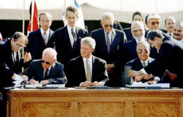 Israel and Jordan sign a peace treaty