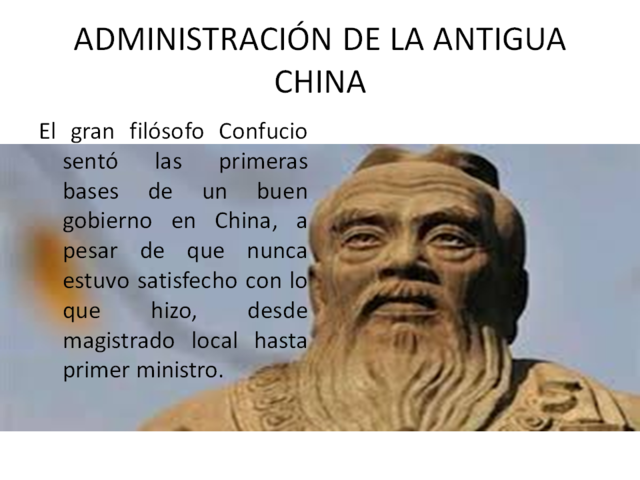 Confucio en la Admon. en China