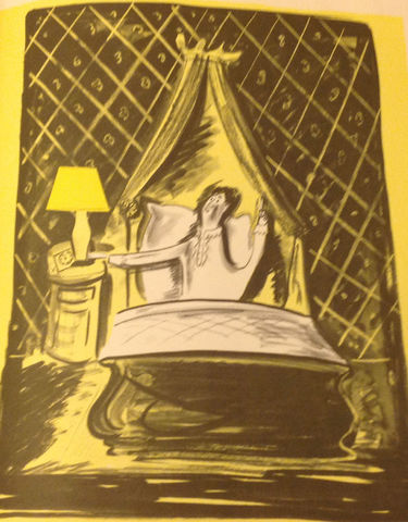 Au beau milieu d'une nuit, Miss Clavel allume et dit: "Mais j'entends quelqu'un qui crie!"