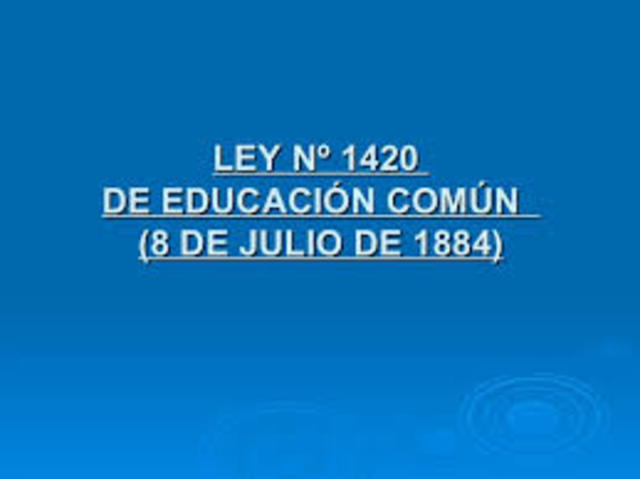 1884 Ley 1420 Educación Común.